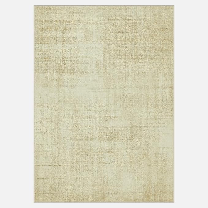 Joydeco Boho Washable Abstract Beige 5x7 Area Rugs for Living Room Bedroom | Abstract Neutral Classic Low Pile Soft Pet and Child Friendly Indoor Throw Carpet for Dining Room Guest Room Farmhouse Office