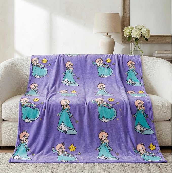 Super Mario Rosalina Gaming Kids Bedding Super Soft Plush Throw Blanket, 46 in x 60 in, (Officially Licensed Product)