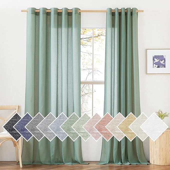 NICETOWN Linen Curtains Flax Sheer Texture by NICETOWN