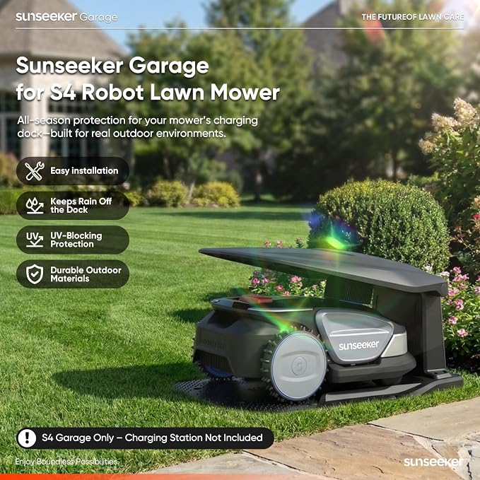 Sunseeker Garage for S4 Robot Lawn Mower – UV-Proof, All-Season Protection, PP + PA6+GF30 Durable Build