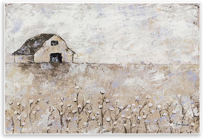 Rustic White Barn Landscape, 13 x 19 Inch Mounted Print on Wall Plaque | Stupell Industries · By Britt Hallowell · Ready to hang · Made in USA