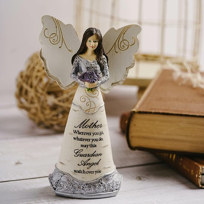 Pavilion Gift Company Elements Mother Guardian Angel Figurine, 6", Purple