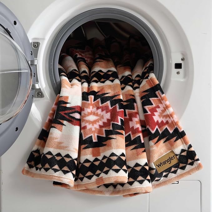 Wrangler - Blanket, Super Soft Plush Bedding, Yellowstone Inspired Throw Blanket for Couch or Bed (Plains Creek Pink, 50" x 70")