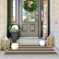 IOHOUZE Striped Area Rug 2'x4.3' Tan and Black Front Door Rugs Small Washable Area Rug for Front Porch, Spring Summer Welcome Door Mats Outdoor Indoor, Doormat for Entryway Porch Entrance