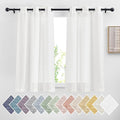 NICETOWN Linen Sheer Short Curtains 48 inch Length 2 Panels by NICETOWN