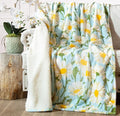 Carstens, Inc. Ultra Premium Super Soft Plush Sherpa Fleece Oversized Throw Blanket 54" x 68", Daisy Daydream