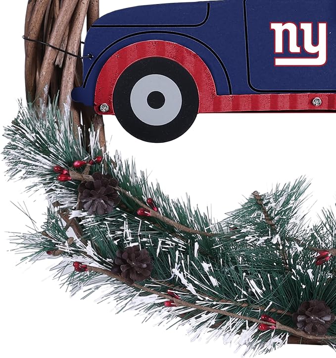 FOCO NFL Unisex-Adult NFL Team Logo Holiday Wreath with Truck
