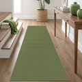 IOHOUZE Washable Runner Rug 2.6x8 Non Slip Rubber Backed Wide Hallway Runner Entryway Runner Indoor, Kitchen Rugs Woven Cotton Floor Carpet for Hall Entrance Bedroom, Olive Green/Earthy Green