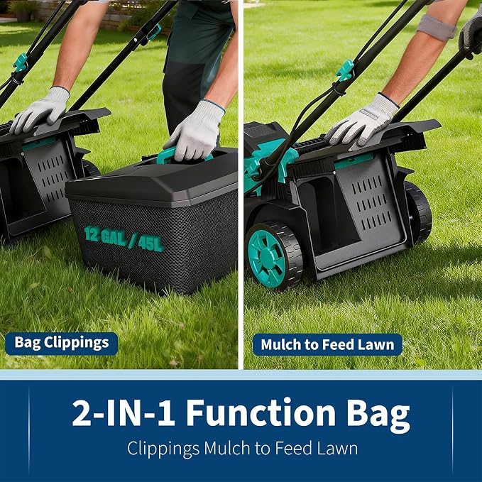 Garvee 17 Inch Electric Lawn Mower Cordless
