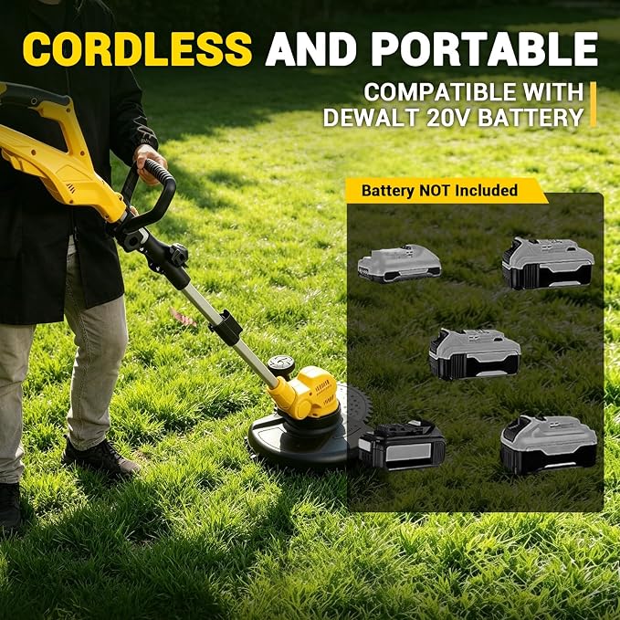 Cordless Lawn Mower Compatible with Dewalt 20v Battery, 3000W 3-in-1 Battery Powered Mower Brushless Grass Trimmer/Edger/Mini Mower/Brush Cutter for Small Yards, Push Mowers (Tool Only)
