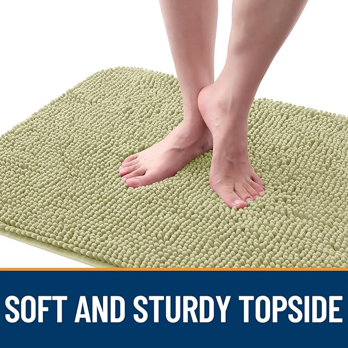 OLANLY Dog Door Mat for Muddy Paws 44x32, Absorbs Moisture and Dirt, Absorbent Non-Slip Washable Doormat, Quick Dry Chenille Mud Mat for Dogs, Entry Indoor Entryway Carpet for Inside Floor, Vanilla