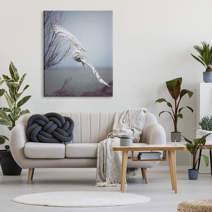 Majestic Snowy Owl Wildlife Photography, 36 x 48 Inch Canvas Wall Art | Stupell Industries · By Carrie Ann Grippo-Pike · Ready to hang · Nature inspired decor for any room · Made in USA
