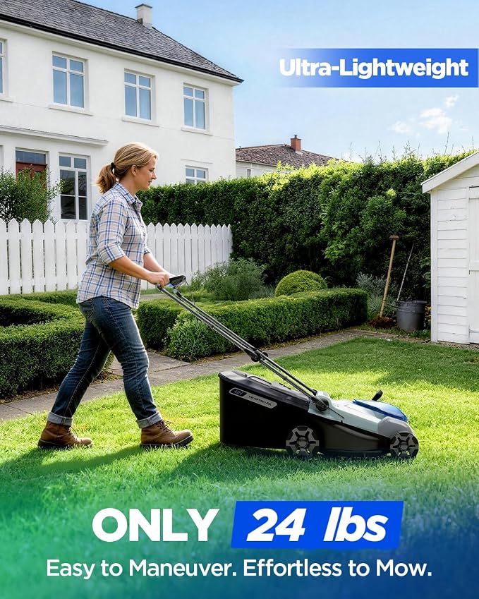16-Inch 40V Max Brushless Cordless Electric Push Lawn Mower | Includes 40V Max 4.0Ah battery and charger, 148Wh Total Energy for Fewer Charging Interruptions during Routine Yard Care