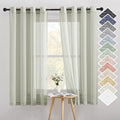 NICETOWN Linen Sheer Curtains Flax Textured, Grommet Top Casual Thick by NICETOWN