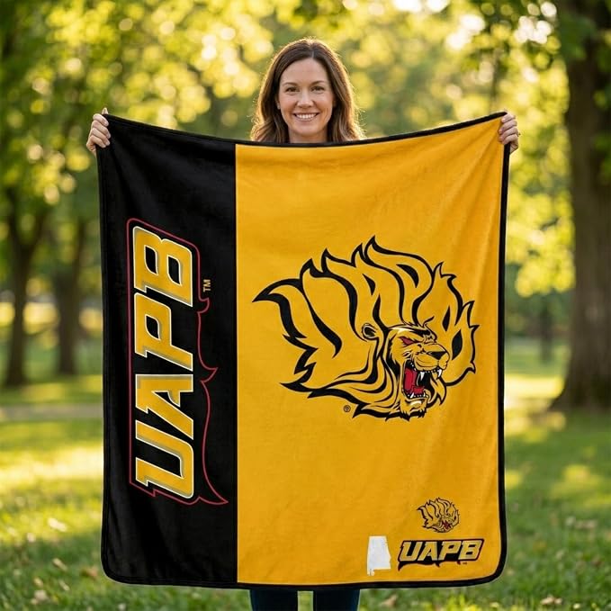 Proformance Home NCAA Arkansas Pine Bluff Golden Lions Endzone Ultra Soft Tailgate Throw