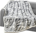 Elegant Comfort Throw Blanket, Reversible Sherpa Flannel, Ultra-Soft, Fuzzy, Cozy and Plush- All Season Lightweight Decorative Throw, 50 x 60 inches, Alaska Sherpa Throw, Gray