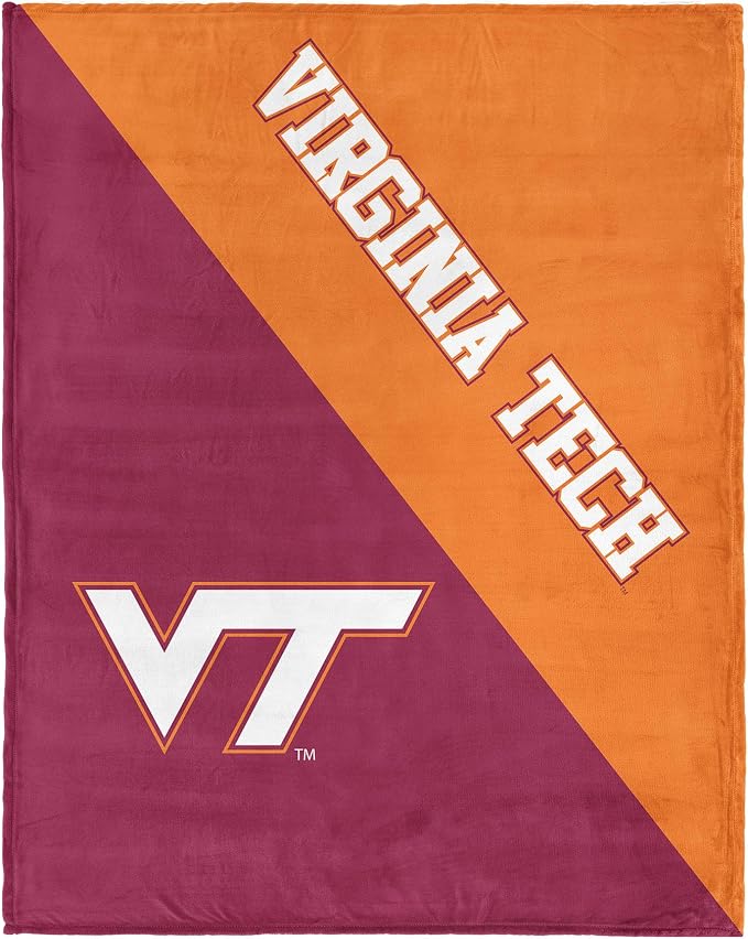 Northwest NCAA Silk Touch Throw Blanket, Ultra Soft Plush Polyester, Lightweight Warm Decorative Fan Gift, 46 x 60 in