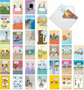 NobleWorks 36 Assorted Funny Birthday Cards Bulk Box Set with Envelopes, Rich Humor Cartoons Greeting Card Variety Pack for Men and Women (36 Designs, 1 Each) Celebrations AC7741BDG-B1x36