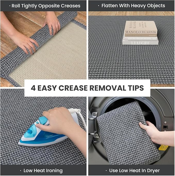 IOHOUZE Washable Runner Rug 2.6x8 Non Slip Rubber Backed Wide Hallway Runner Entryway Runner Indoor, Kitchen Rugs Woven Cotton Floor Carpet for Hall Entrance Bedroom, Dark Grey