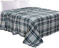 Elegant Comfort Luxury Velvety Feel Blanket, All-Season Lightweight Blanket, Ultra Plush, Soft, Cozy-Fuzzy Flannel Fleece for Couch, Sofa, Bed, Travel, Plaid Design, Twin/Twin XL, Silver Gray