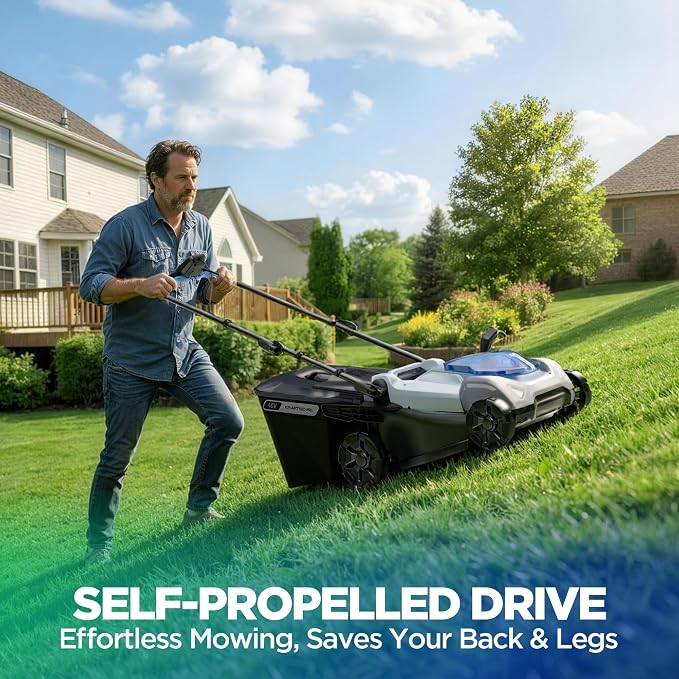 18-Inch 80V Max Brushless Self-Propelled Lawn Mower | Includes Dual 40V Max 4.0Ah Batteries and Charger, Self-propelled Drive for Easier Mowing