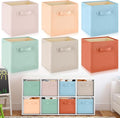 Yinder 6 Pcs Cube Storage Bin 10.5''x10.5''x11'' Storage Bins for Playroom Decor Colorful Bins for Kids Foldable Baskets for Nursery Organizer Boxes Fabric Boxes (Pastel Colors)