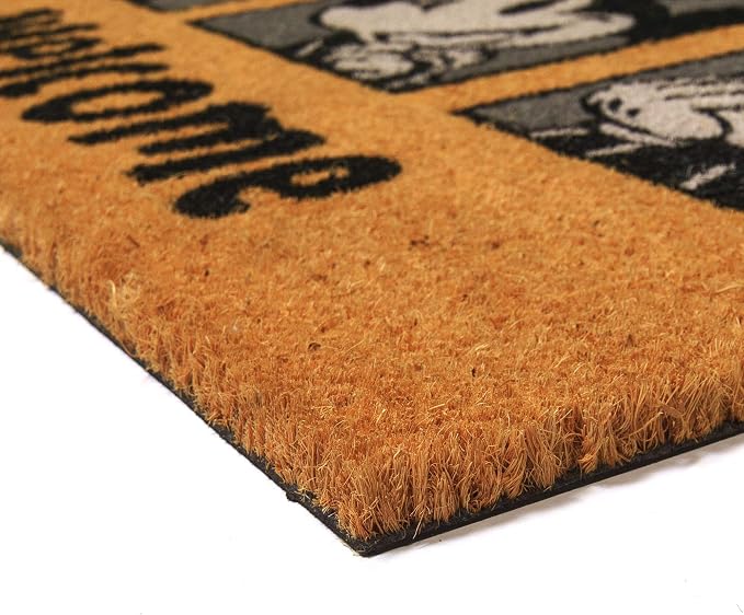 Gertmenian Disney Mickey Mouse Coir Doormat - 2x3 Welcome Mat (2-Pack), Ideal for High Traffic Areas in Front Door, Garage, Entryway - Retro Mickey Home/Welcome, Grey, 47318