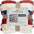 Carstens, Inc. Ultra Premium Super Soft Plush Sherpa Fleece Oversized Throw Blanket 54" x 68", Americana
