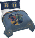 Jay Franco Duvet Cover Set – 3 Piece Comforter Cover and Sham Set, Super Soft Cozy Kids Bedding (Insert Not Included) Blue - Harry Potter, Queen