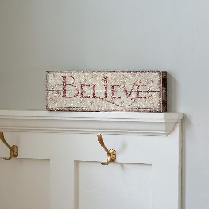 Primitives by Kathy Nordic Box Sign, Believe