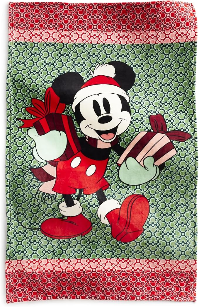 Vera Bradley Women's Disney Fleece Plush Throw Blanket, Mickey Mouse Holiday Gifting, One Size