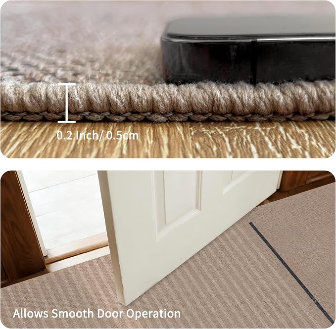 Easy Jute Rug for Pet Homes: 5x7 Outdoor Rug - Beige Woven | Washable Design Cuts Your Cleaning Time by 75% and Maintain Shape and Texture after 50 Washes