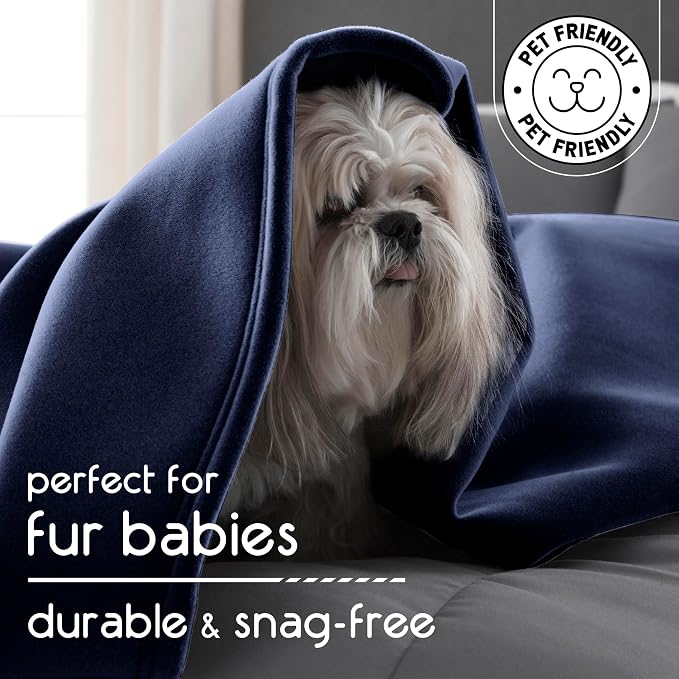 Vellux Original Blanket, Queen Size, 90x90, Navy | Soft Nylon Insulated, Lightweight, Machine Washable, All Season, Pet Friendly, Wont Pill or Lint