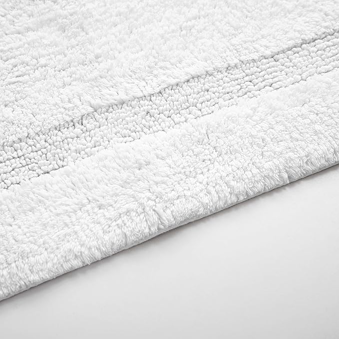 Nautica - Runner Rug, Soft & Absorbent Tufted Cotton Bath Rug with Skid-Resistant Backing, Oeko-Tex Certified (Peniston White, 60" x 22")