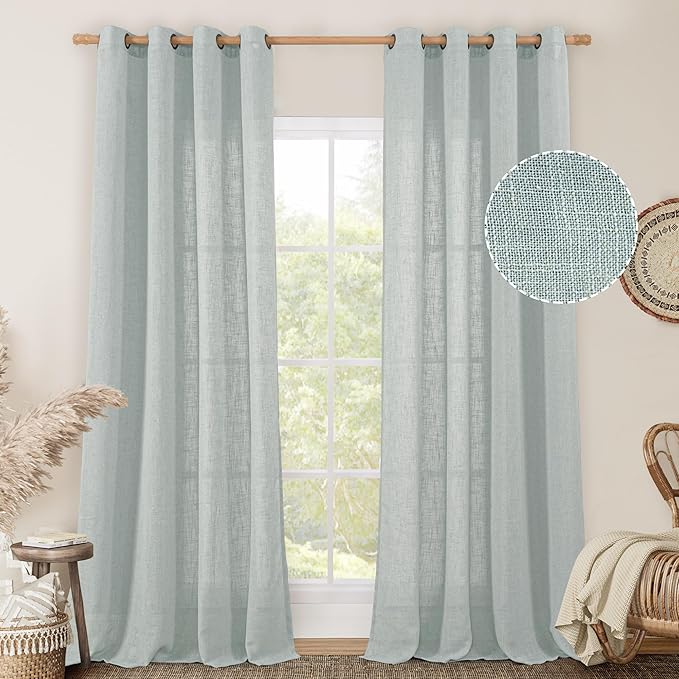 LAMIT Living Room Linen Curtains 95 Inch by LAMIT