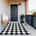 Buffalo Plaid Rug 4' x 6', Black and White Washable Farmhouse Checkered Rug, Non-Slip Indoor Outdoor Floor Mat for Living Room, Bedroom, Entryway, Kitchen, Laundry Room, Patio, Porch