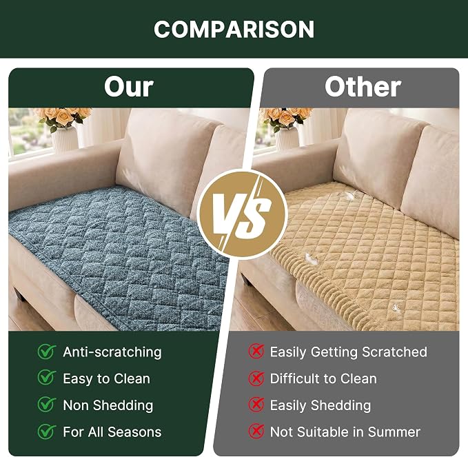 H.VERSAILTEX Chenille Couch Cover for Dogs Washable Soft Loveseat Covers Sectional Sofa Cover Heather Blending Non-Slip Thick Couch Protector Dog Pet Bed Covers(Heathered Stone Blue, 28" x 59")