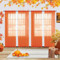 youleyar Solid Sheer Rod Pocket Curtain Voile Draperies 4 Panels White Beige Black Grey Ivory 52 Inch Width 63 Inch Long 1 Pair for Kitchen Bedroom Children Living Room Yard(Burnt Orange,52 Wｘ63 L)