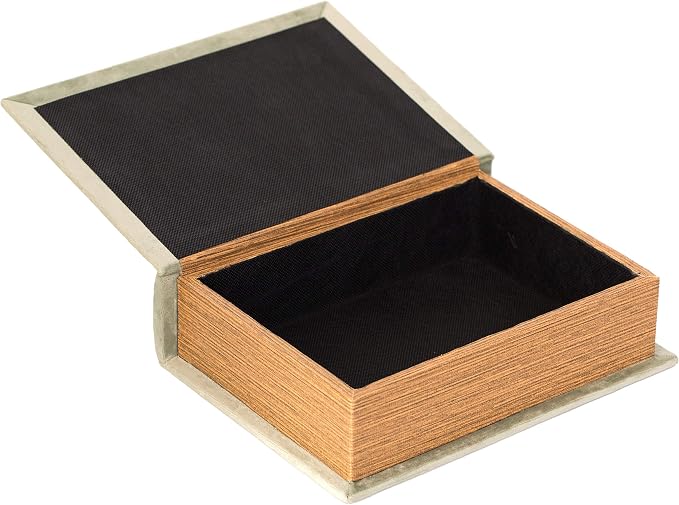 Vintiquewise Decorative Vintage Book Shaped Trinket Storage Box - Antique Green