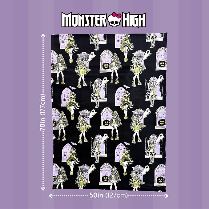 Monster High Halloween Throw, Super Soft Cozy Plush Blanket, 50" x 70", (Officially Licensed Product) by Franco