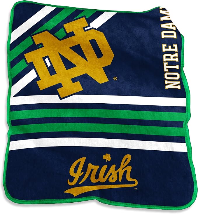 Logo Brands NCAA Raschel Throw Blanket – 50 x 60 Soft Fleece Blanket, Officially Licensed Collegiate Design, Cozy Throw for Tailgating, Game Day, & Home Décor