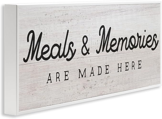 Meals and Memories Kitchen Sign, 13 x 30 Inch Framed Giclée Print | Stupell Industries · By Lil' Rue · Ready to hang · Rustic charm for kitchen or dining room · Made in USA