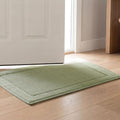 Madison Park Sanctuary 100% Cotton Non-Slip Bath Rug for Bathroom, Bedroom & Entryway, 17x24 Inch Low-Profile Soft Absorbent Woven Bathroom Rug, Machine Washable, Sage Green