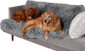 Furhaven Waterproof Throw Blanket for Dogs & Indoor Cats, Reversible Protective Pet Blanket, Extra Large, Long Faux Fur & Velvet, Gray
