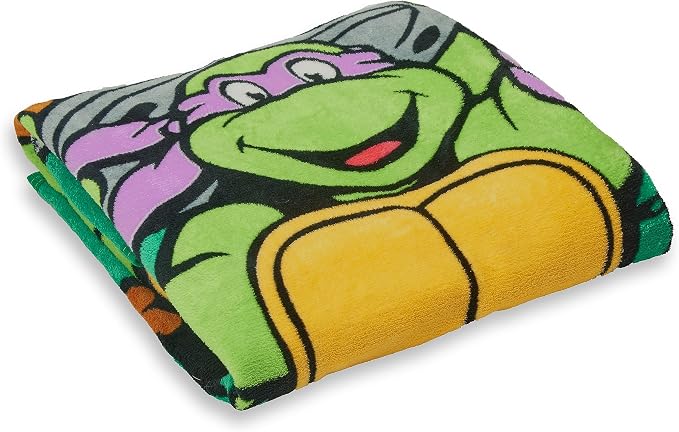 NORTHWEST Teenage Mutant Ninja Turtles Micro Raschel Throw Blanket, 46" x 60", Cowabunga Dudes (Pack of 4)