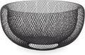 Torre & Tagus 11 Inch Black Double Wall Wire Mesh Metal Decorative Bowl, Modern Fruit Bowl Basket for Kitchen Island, Dining Room Table, Entryway Console, Great Room Accent Table, Home Office Decor