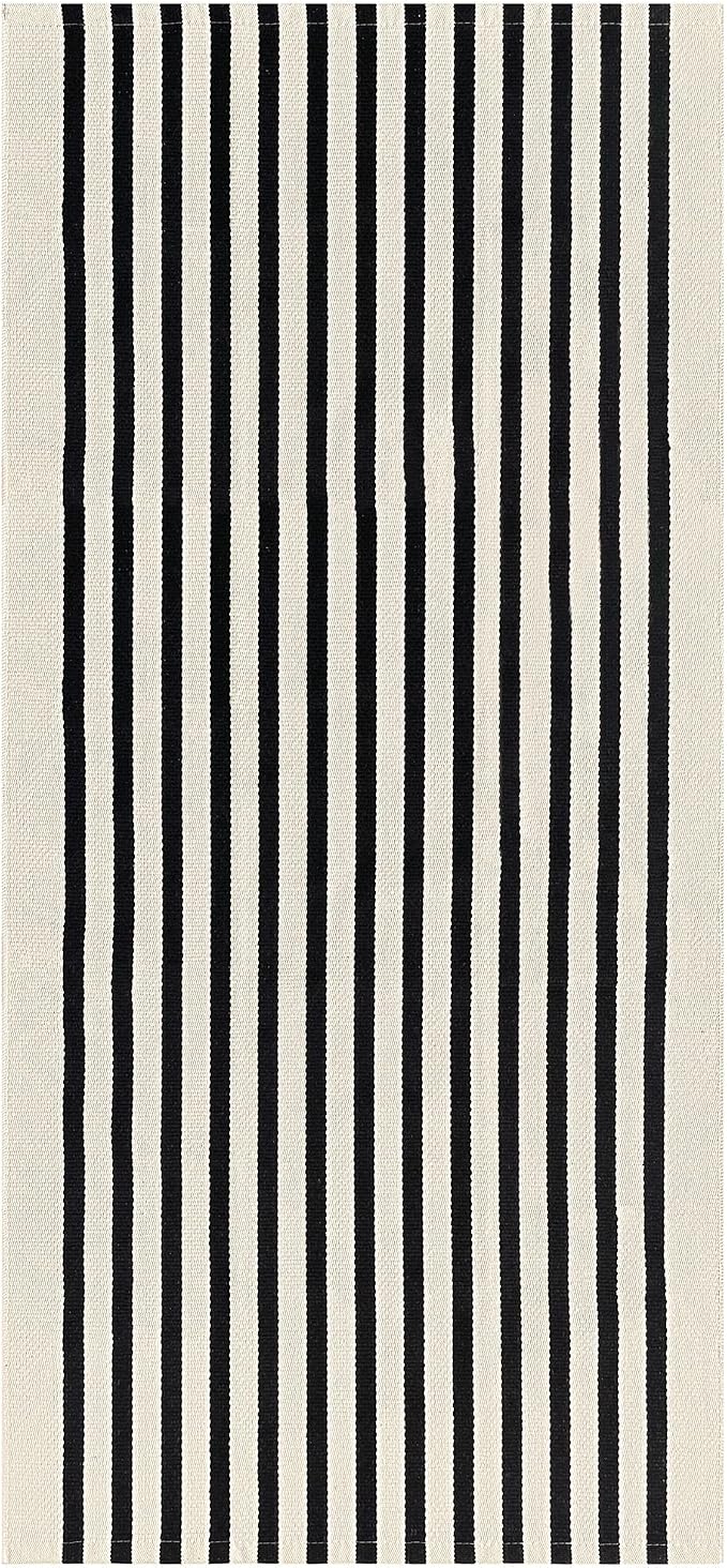 IOHOUZE Black Beige Striped Rug -2'x4.3' Front Door Rugs Outdoor, Small Washable Area Rug for Front Porch, Spring Summer Welcome Mats Outdoor Indoor, Doormat for Entryway Porch Entrance