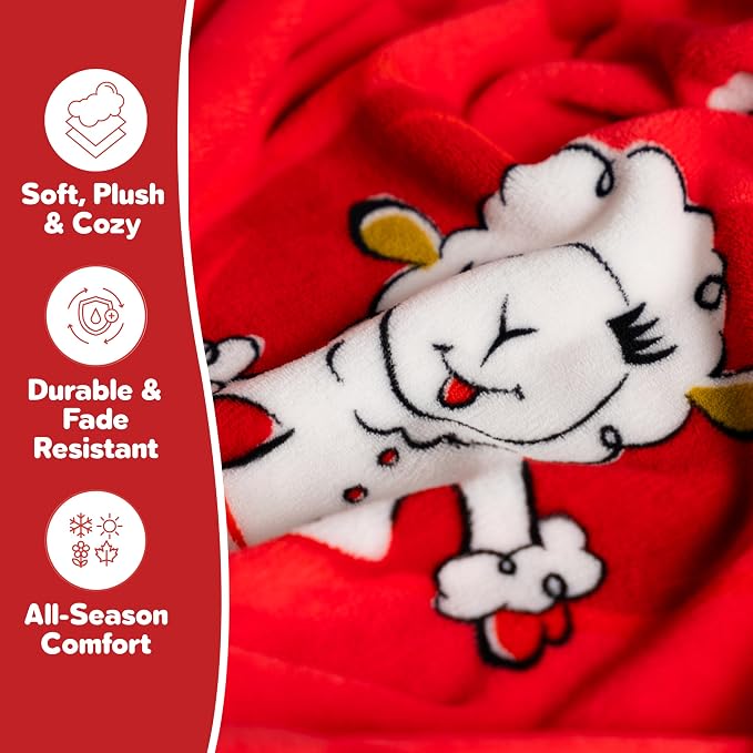 Lamb Chop Nostalgic Throw Blanket 60 in x 46 in – Soft Cozy Plush for Couch, Bed & Travel, Collectible Gift (Officially Licensed Product) by Franco