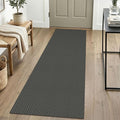 IOHOUZE Washable Runner Rug 2x6 Non Slip Runners for Hallways Entryway Runner Indoor, Kitchen Rugs Woven Cotton Floor Carpet for Kitchen Hall Entrance Bedroom, Grey/Black
