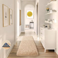 Ophanie Runner Rug for Hallway, 2x6 Upgrade Non-Slip Fluffy Soft Bedside Rugs, Bedroom Living Room Beige Shaggy Carpet for Kids Girls Boys Dorm Nursery Home Decor Aesthetic